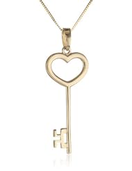 14k Gold Key Pendant Necklace, 18"