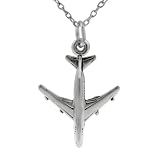 Sterling Silver Airplane Necklace