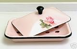 Vintage Style Soap Dish with Pink Rose