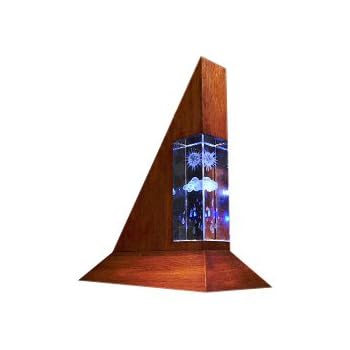 Luxland EVEREST Station Météo Electronique en Bois Projections Lumineuses Colorées dans du crystal gravé au laser Luxland EVEREST Station Météo Electronique en Bois Projections Lumineuses Colorées dans du crystal gravé au laser