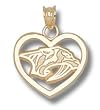 Nashville Predators Cat Logo Heart Charm/Pendant -14K/10K, Stainless Steel or Gold Plated