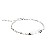 Sterling Silver Children's Pearl ID Bracelet, 5.25+1