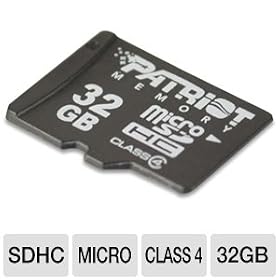 Patriot Signature 32 GB microSDHC Class 4 Flash Memory Card with Standard SD Adapter PSF32GMCSDHC43P: Electronics