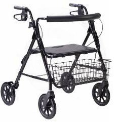 Rollator D-Lite Heavy Duty Aluminum Walker - Black