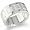 Men's Two-Tone Ring with 4 Squares and 1 Diamond by Hot Diamonds Sterling Silver