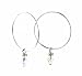 Earrings - E178 - Sterling Silver Hoops with Swarovski (tm) Crystal Rondelle and Teardrop Bead ~ Clear AB (Irridescent)