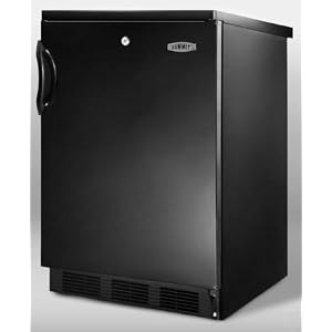 FF7LBLBI 24" Built-in Compact Refrigerator with Adjustable Glass Shelves Deep Shelf Space Int