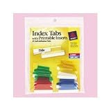 Index Tab, 1, Plastic, Self-Stick, Assorted Colors, 25/Pack AVE16219