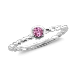 Certified 14k White Gold Solitaire Bridal Natural Pink Sapphire Engagement Ring - 3MM