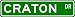 CRATON Street Sign ~ Personalized Family Lastname Novelty Sign ~ Gameroom, Basement, Garage Sign ** Aluminum 4 x 18