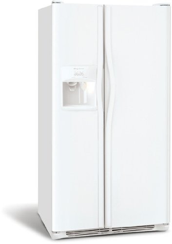 Frigidaire FRS3HF6JW 22.6 cu. ft. Side-by-Side Refrigerator with 3 Glass Shelves, 1 Humidity Control and External 4 Button Ice/Water Dispenser: White