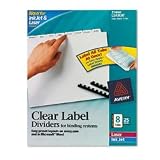 Avery Index Maker Clear Label 8-12 x 11 Inch Unpunched Dividers with 8 White Tabs 25 Pack (11444)
