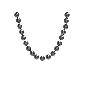 Sterling Silver 14mm Black Masami Shell Pearl Necklace w  Cubic Zirconia... by Amazon.com Collection