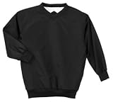 NEW Sport-Tek - Nylon V-Neck Wind Shirt Black-3XL