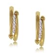 1/4 Carat Diamond 14K Yellow Gold J Hoop Earrings
