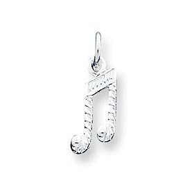 Buy Sterling Silver Music Notes Charm with 20 inch Sterling Silver Chain made by A Great Jewelry Co. now!