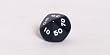 Opaque 16mm Tens d10 Dice, Black w/White