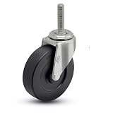 Single Soft Rubber Wheel Caster, 2 Diameter with 5/16 x 3/4 Threaded Stem