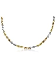 14k New Solid Tri-Color Gold Diamond Cut Rope Chain / Necklace 5mm Wide 30" inch Long