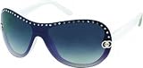 Ladies Italian Designer Sunglasses 8006 Black with White Frames