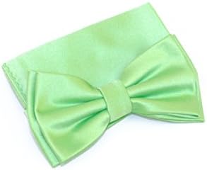 100% Silk Satin Solid Color Bow Tie (Pastel Green)