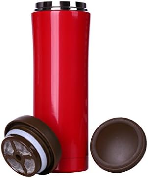 Puledon Dumbbell Grip Mug Stainless Steel Coffee Travel Mug,Vacuum Thermos Mug, Wide Mouth, for Cold Water, Hot Coffee,0.4L