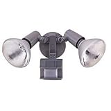 Heath Zenith SL-5411-GR 150-Degree Motion-Sensing Twin Flood Security Light, Gray