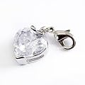 Charms Anh�nger f�r Bettelarmband Herz aus wei�em Strass