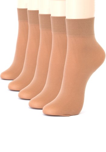 ililily 5 or 10 pairs 80D Opaque ankle high tights hosiery socks