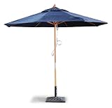 Lifestyle Products 9-Foot Wood Market Umbrella, Solid Navy