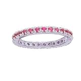 14K White Gold .35 CTW Pink Sapphire Band