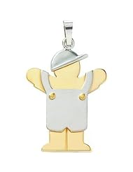 14K Two Tone Gold The Kids Large Boy Charm Jewelry