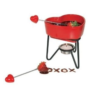 Heart Shaped Fondue Set w  Heart Forks by DCI - Decor Craft Inc