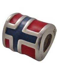 Zable Norway Flag Country Flags Sterling Silver Charm