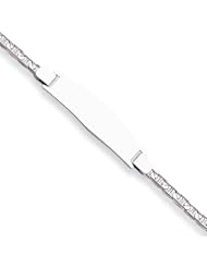 14K White Gold 9mm Anchor Link ID Bracelet With Lobster Clasp - 8 Inch
