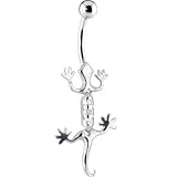 Solid 14KT White Gold LIZARD Belly Ring