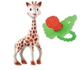 Sophie the Giraffe and RaZberry Teether (Red) Free Dainty Baby Reusable Bag Included