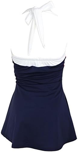 Skirtini Stripe Navy Blue Retro Pin up Sailor Nautical Swimsuit Swimwear - X-Large