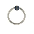 STAINLESS STEEL HOOPS WITH BALL BLUE/GRAY DESIGN Gauge: 14, Ball Size: 4mm, Length: 12mm Sold as a Pair