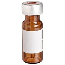 Wheaton W225225-01 Borosilicate Glass 0.3mL Crimp Top LVI Vial, with 0.002 Teflon/0.037 Red Rubber Lined 11mm Aluminum Seal, Amber/Natural (Case of 100)