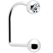 16 Gauge Surgical Steel Clear Gem Ball Lippy Loop Labret