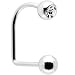 16 Gauge Surgical Steel Clear Gem Ball Lippy Loop Labret