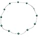 Simulated Turquoise Stone Illusion Station Sterling Silver Chain Necklace