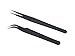 AKOAK Best Stainless Steel Professional Slim Tip-point and Curved Point Tweezers for Eyelash Extension,Nail Art,Electronics,Jewelry Making and Etc,Pack of 2
