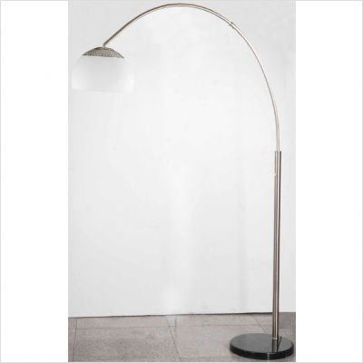 Lite Source LS-81322PS/FRO Impressionate Arch Lamp, Marble Base And Polished Steel with Frosted Glass Shade