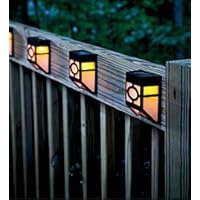 Mission-Style Solar Deck Accent Lights, Set of 4