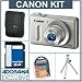 Canon PowerShot S100 Digital Camera Kit - Silver - with 8GB SD Memory Card, Spare NB-5L Type Lithium-ion Battery, Camera Case, Table Top Tripod