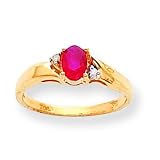 14k .02ct Diamond & Ruby BirthStone Ring