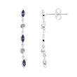Sterling Silver Amethyst and Cubic Zirconia Dangle Earrings
