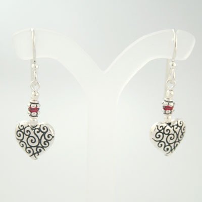 Forever Love Sterling Silver Filigree Heart Earrings